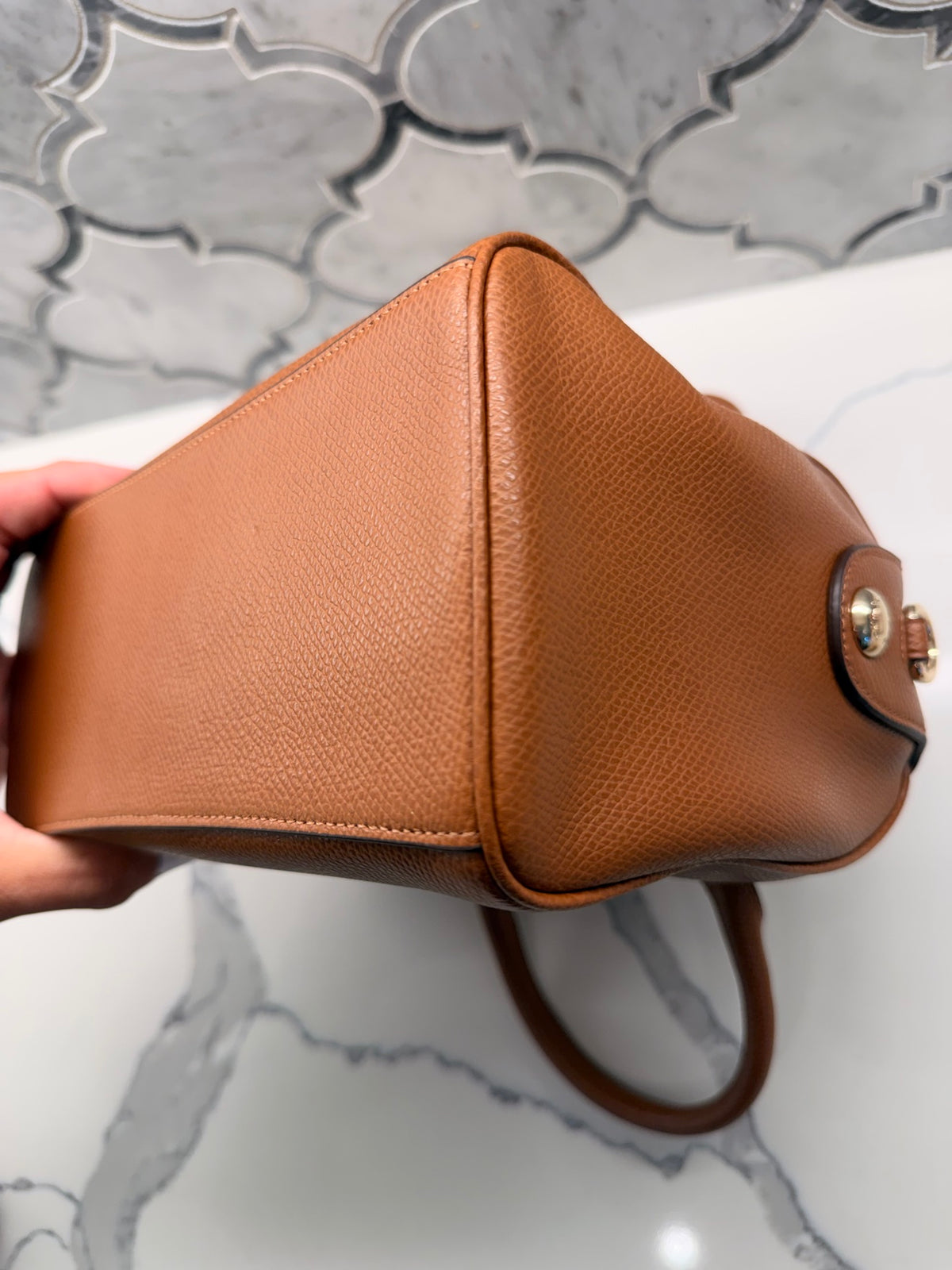 Coach Mini Bennett Satchel — Saddle Brown Crossgrain Leather