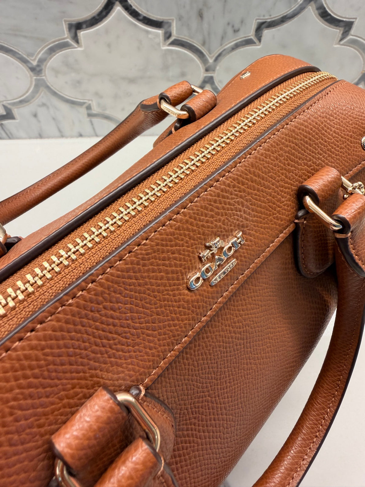 Coach Mini Bennett Satchel — Saddle Brown Crossgrain Leather