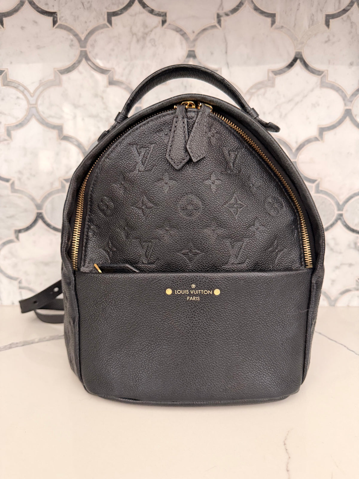Louis Vuitton Sorbonne PM Black Monogram Empreinte Backpack