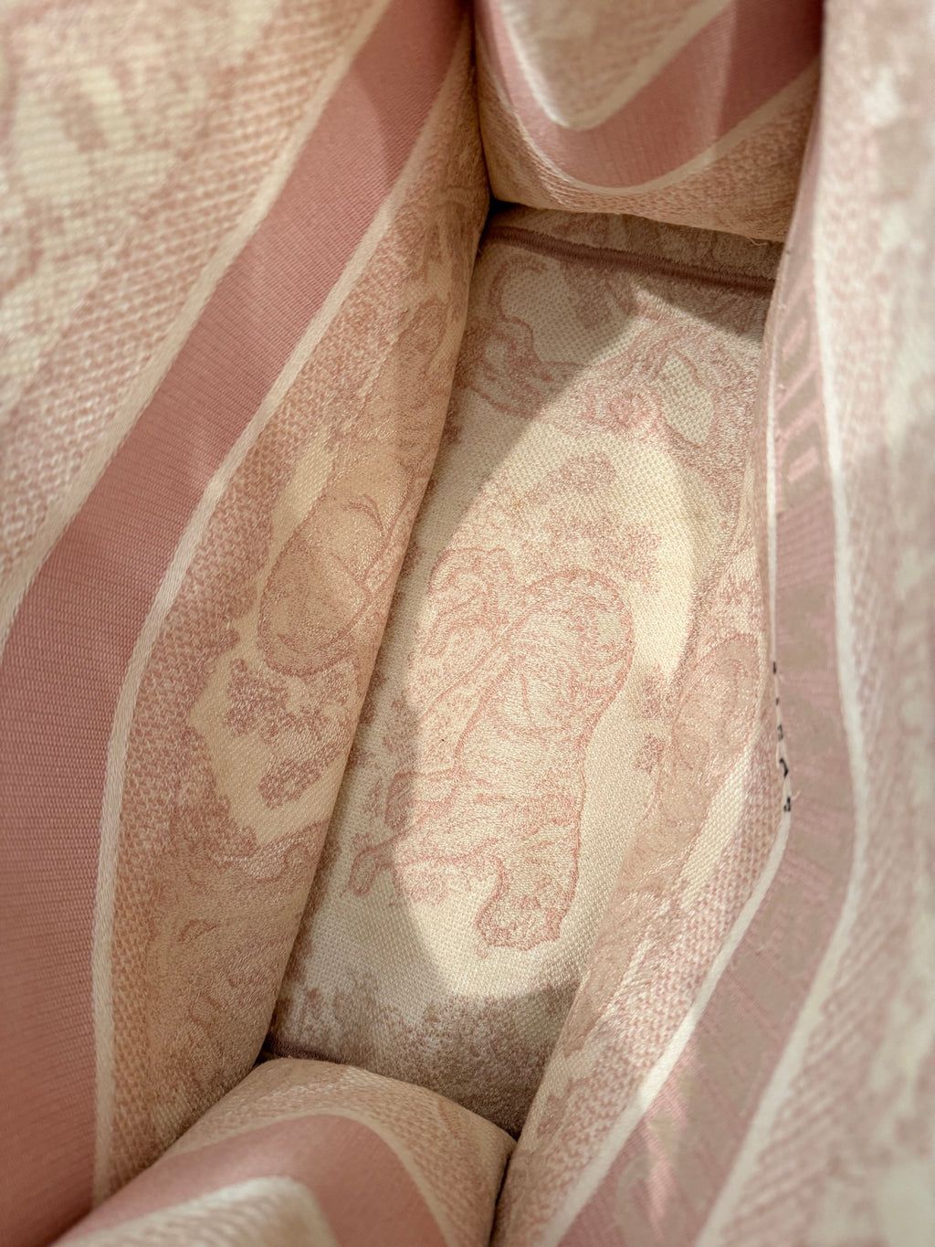 Dior Book Tote Medium — Pink Toile de Jouy Embroidery