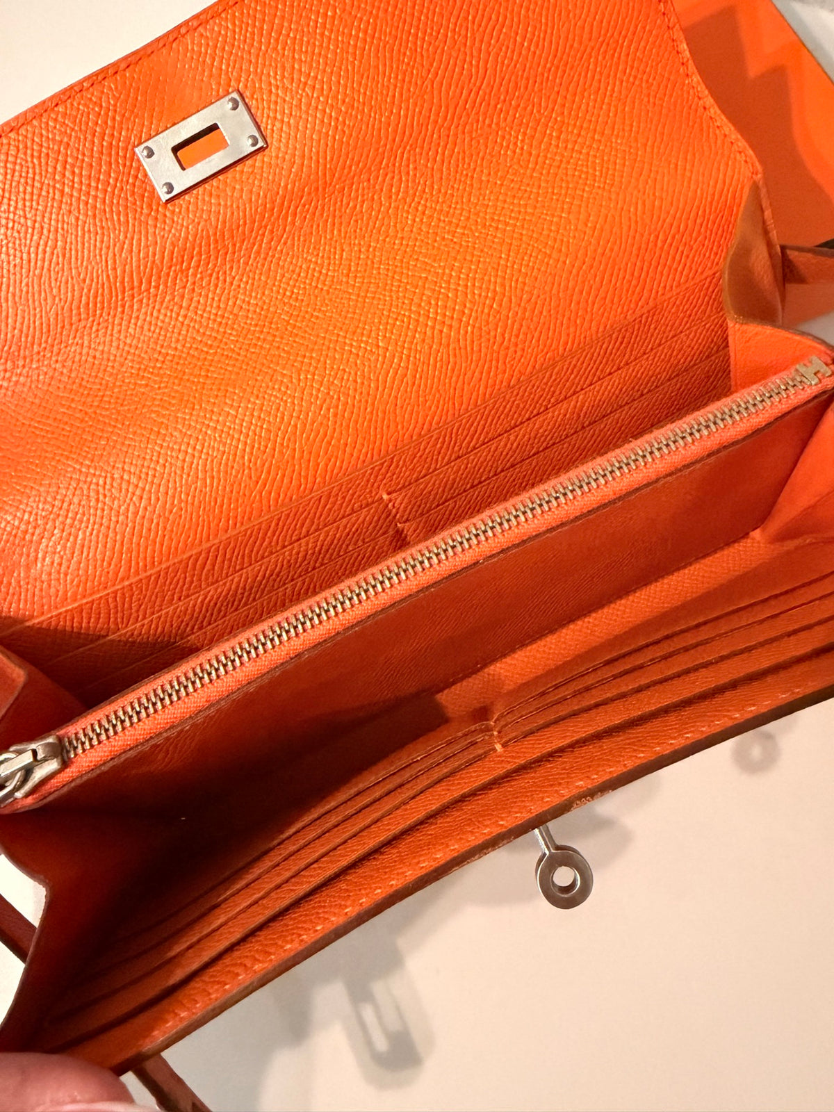 Hermès Kelly Wallet To Go — Orange Epsom