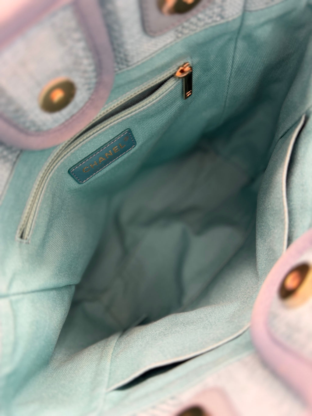 Chanel Deauville Tote — Light Blue Raffia with Silver Hardware