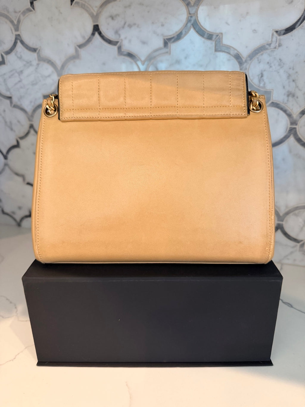 Chanel Beige Calfskin Chocolate Bar Reissue Accordion Flap Bag
