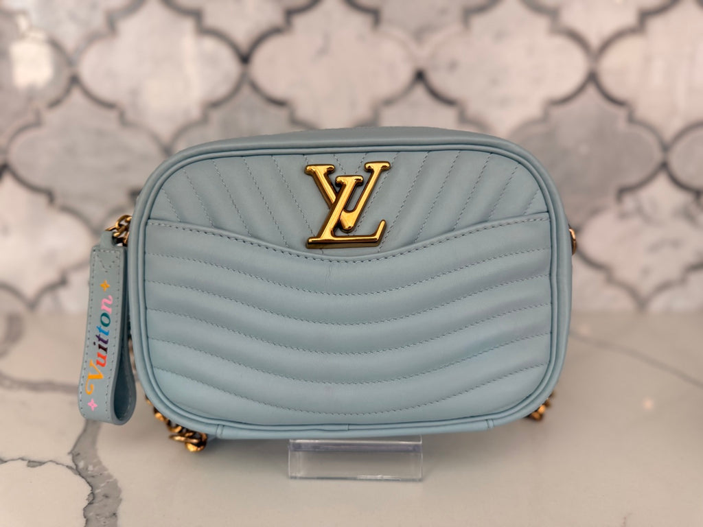 Louis Vuitton New Wave Camera Bag — Light Blue Quilted Leather