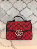 Gucci GG Marmont Small Top Handle Bag — Red GG Canvas
