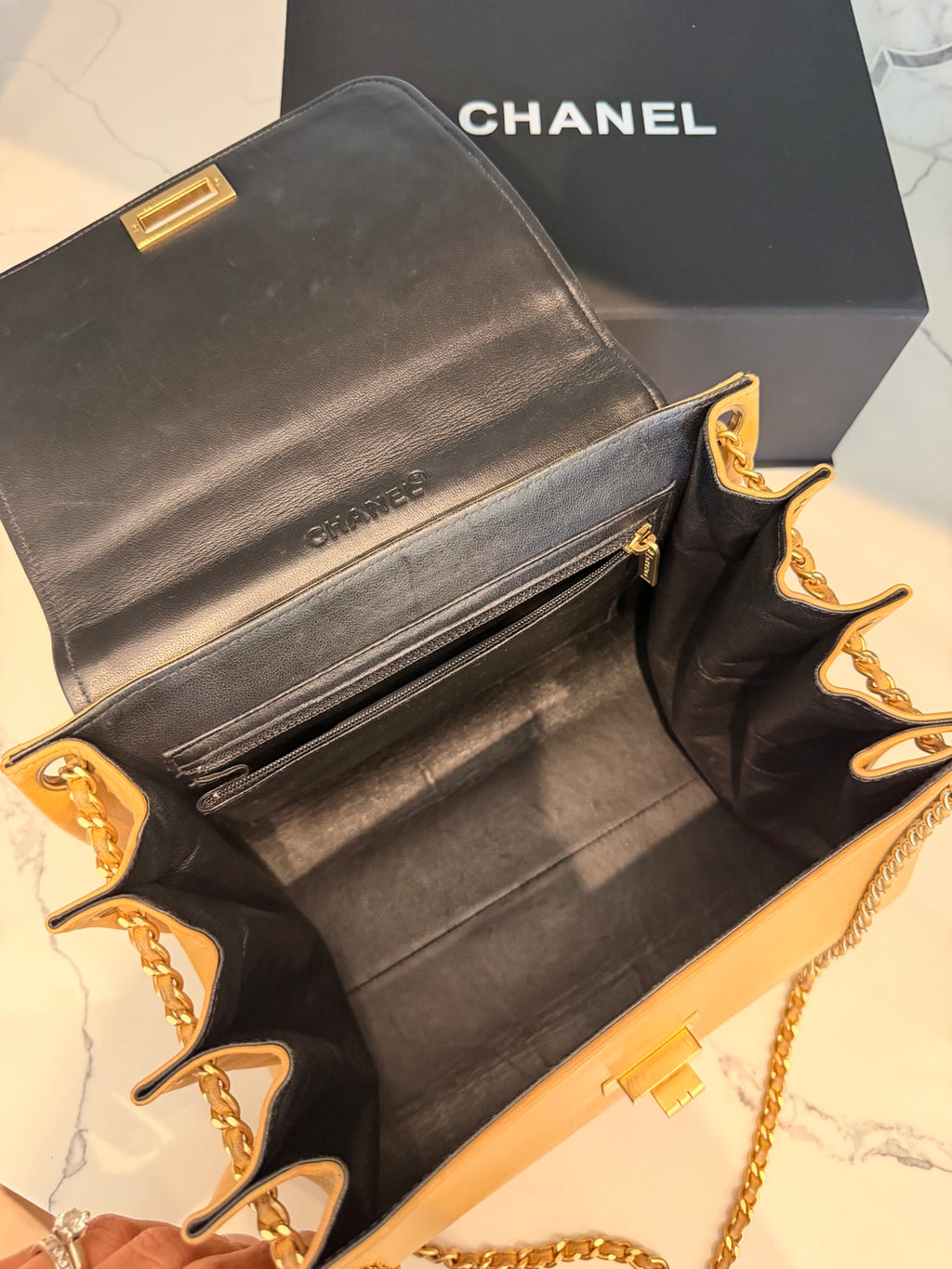 Chanel Beige Calfskin Chocolate Bar Reissue Accordion Flap Bag