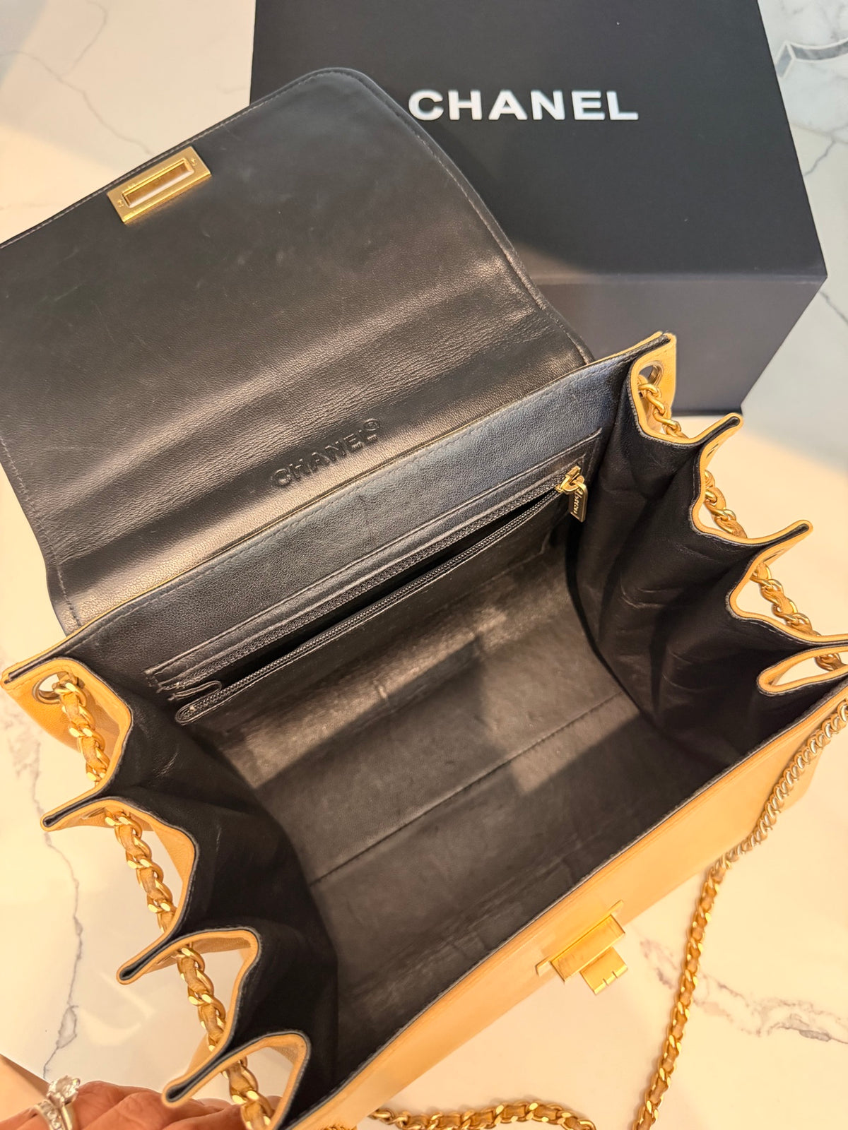 Chanel Beige Calfskin Chocolate Bar Reissue Accordion Flap Bag