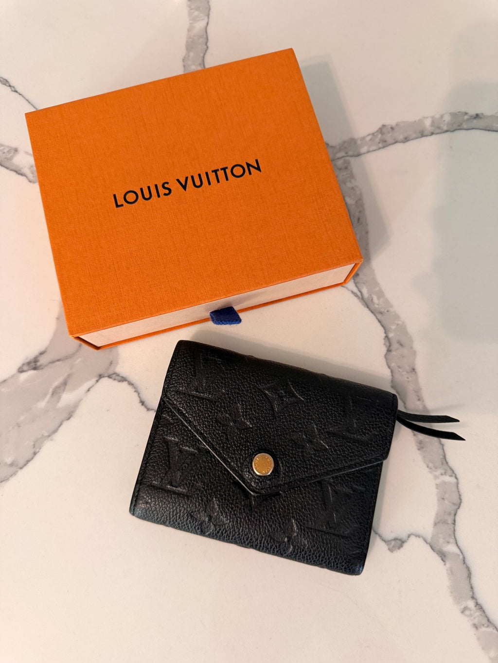 Louis Vuitton Black Monogram Empreinte Victorine Compact Wallet