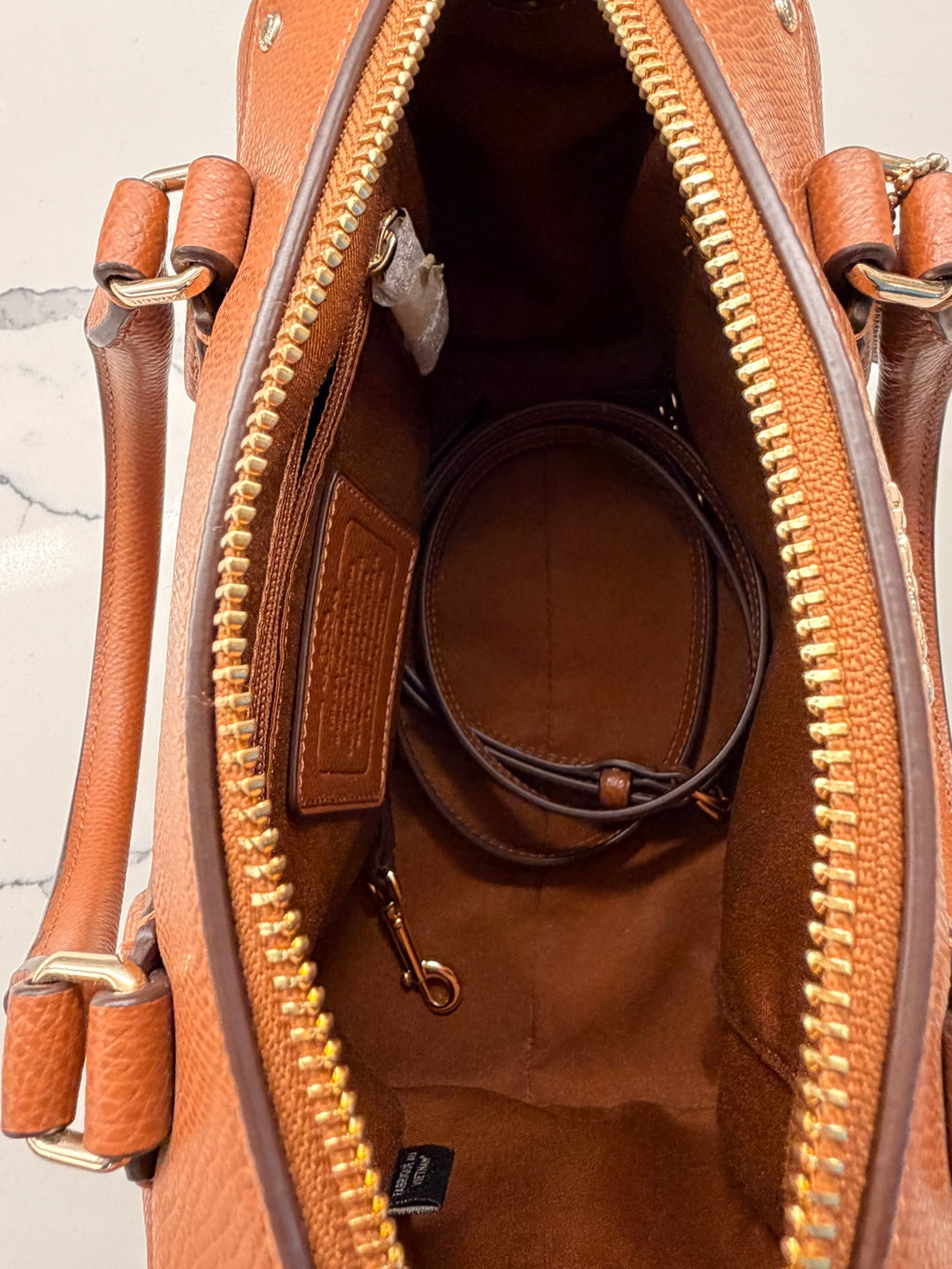 Coach Mini Bennett Satchel — Saddle Brown Crossgrain Leather