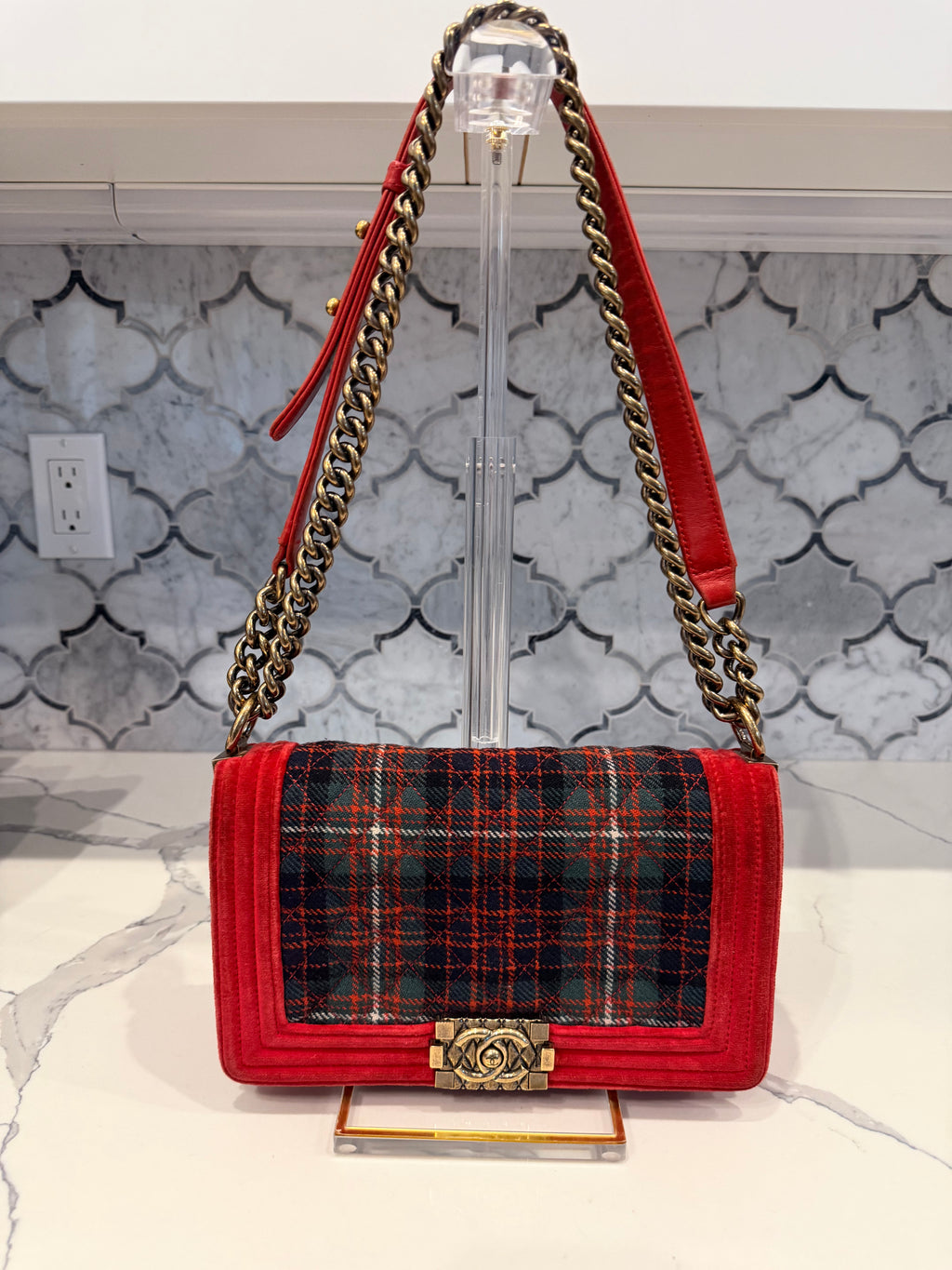 Chanel Paris-Edinburgh Small Tartan Boy Bag