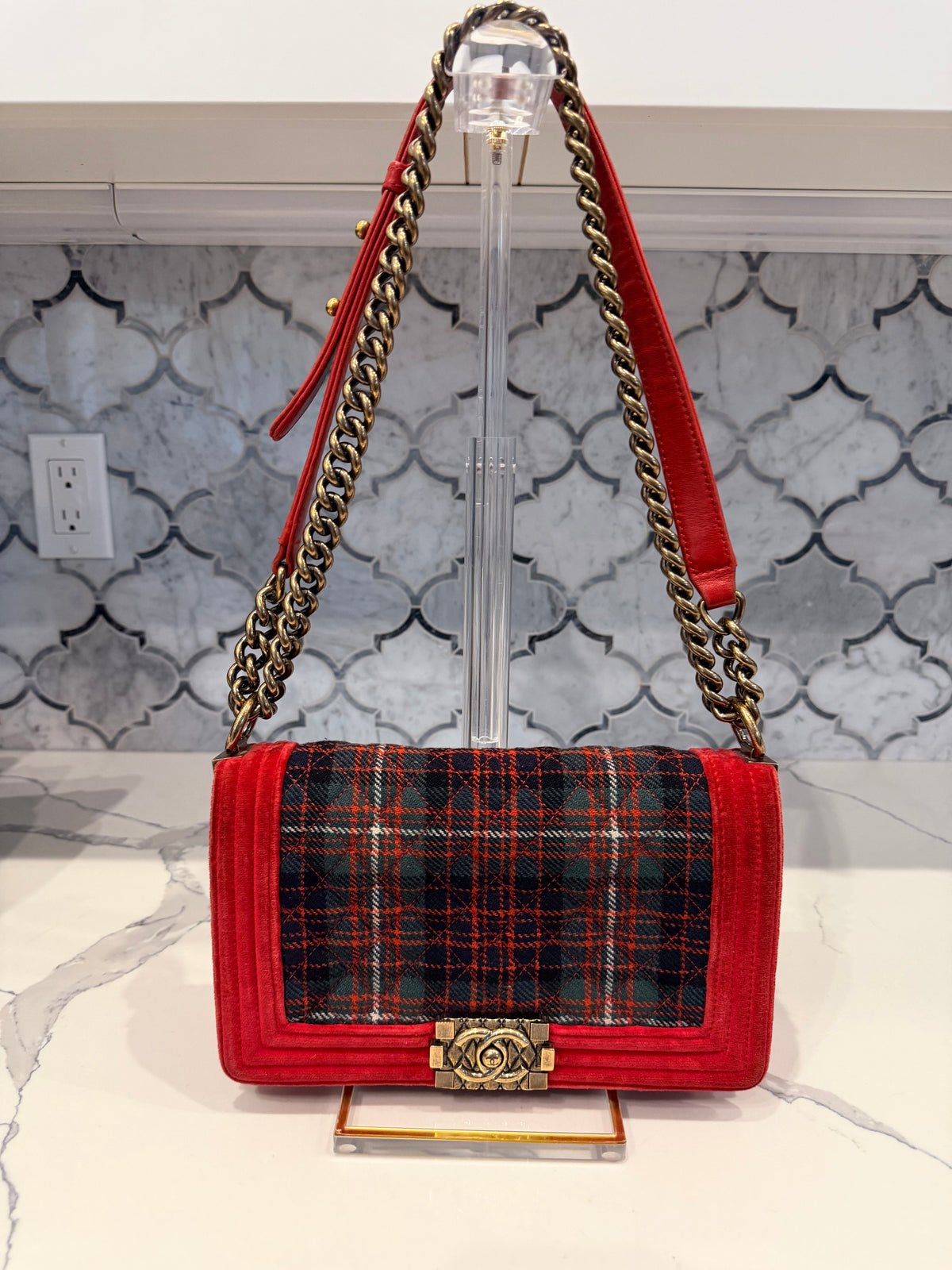 Chanel Paris-Edinburgh Small Tartan Boy Bag