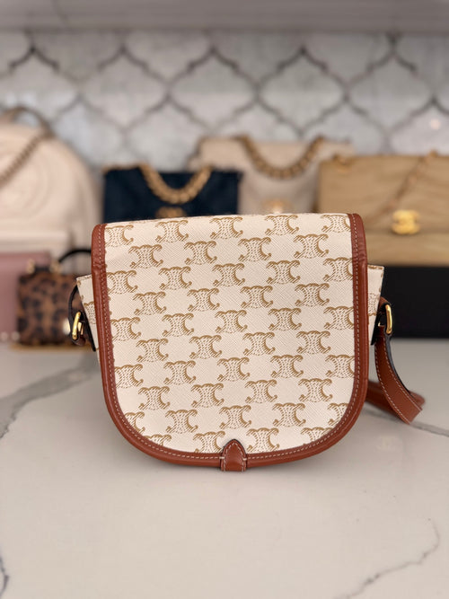 Celine Folco Medium Triomphe Canvas Messenger Bag