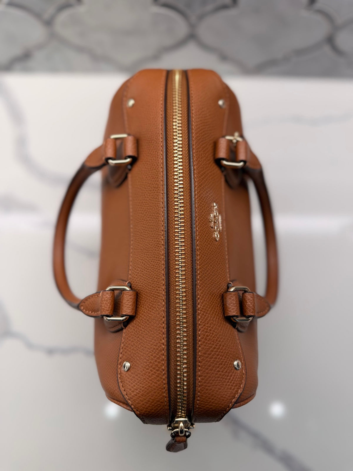 Coach Mini Bennett Satchel — Saddle Brown Crossgrain Leather