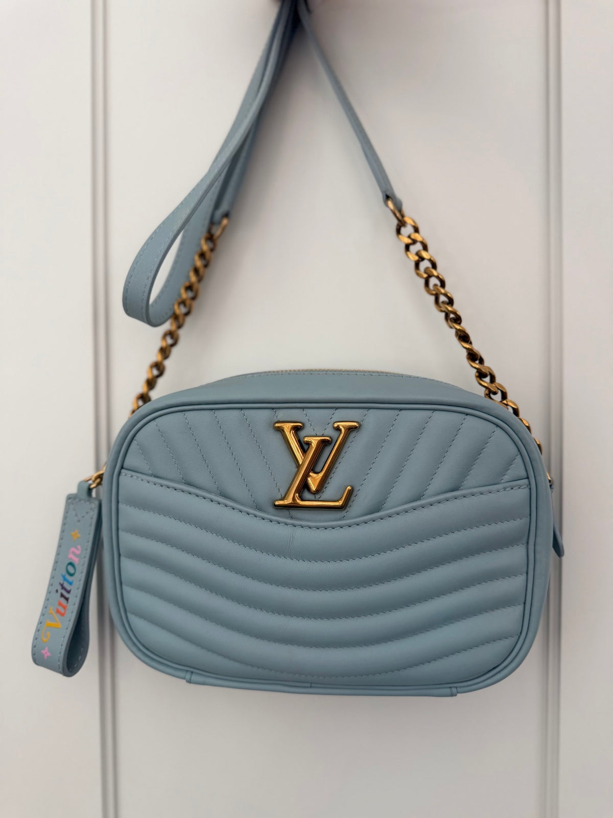 Louis Vuitton New Wave Camera Bag — Light Blue Quilted Leather