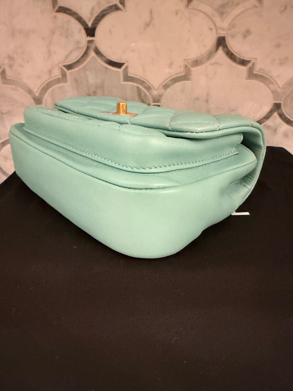 Chanel "Day Trips" Mini Flap Bag with Top Handle — Light Green 20C