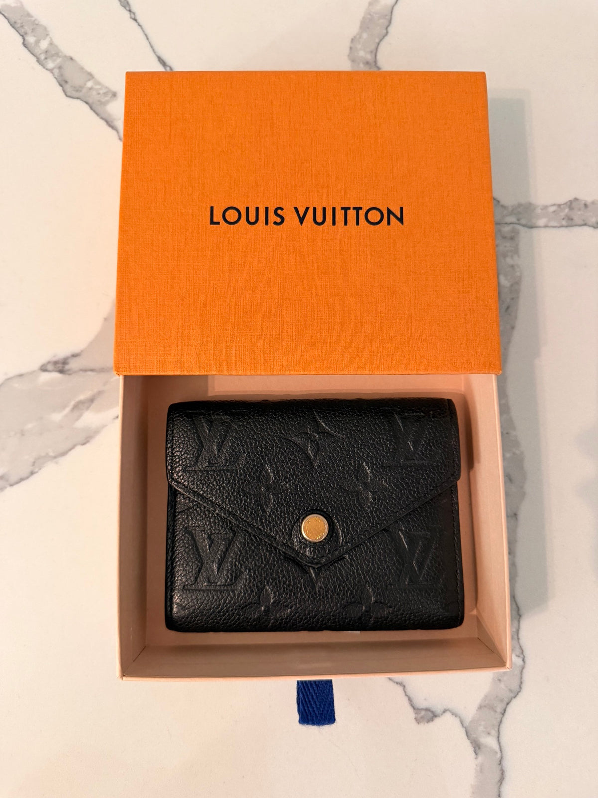 Louis Vuitton Black Monogram Empreinte Victorine Compact Wallet