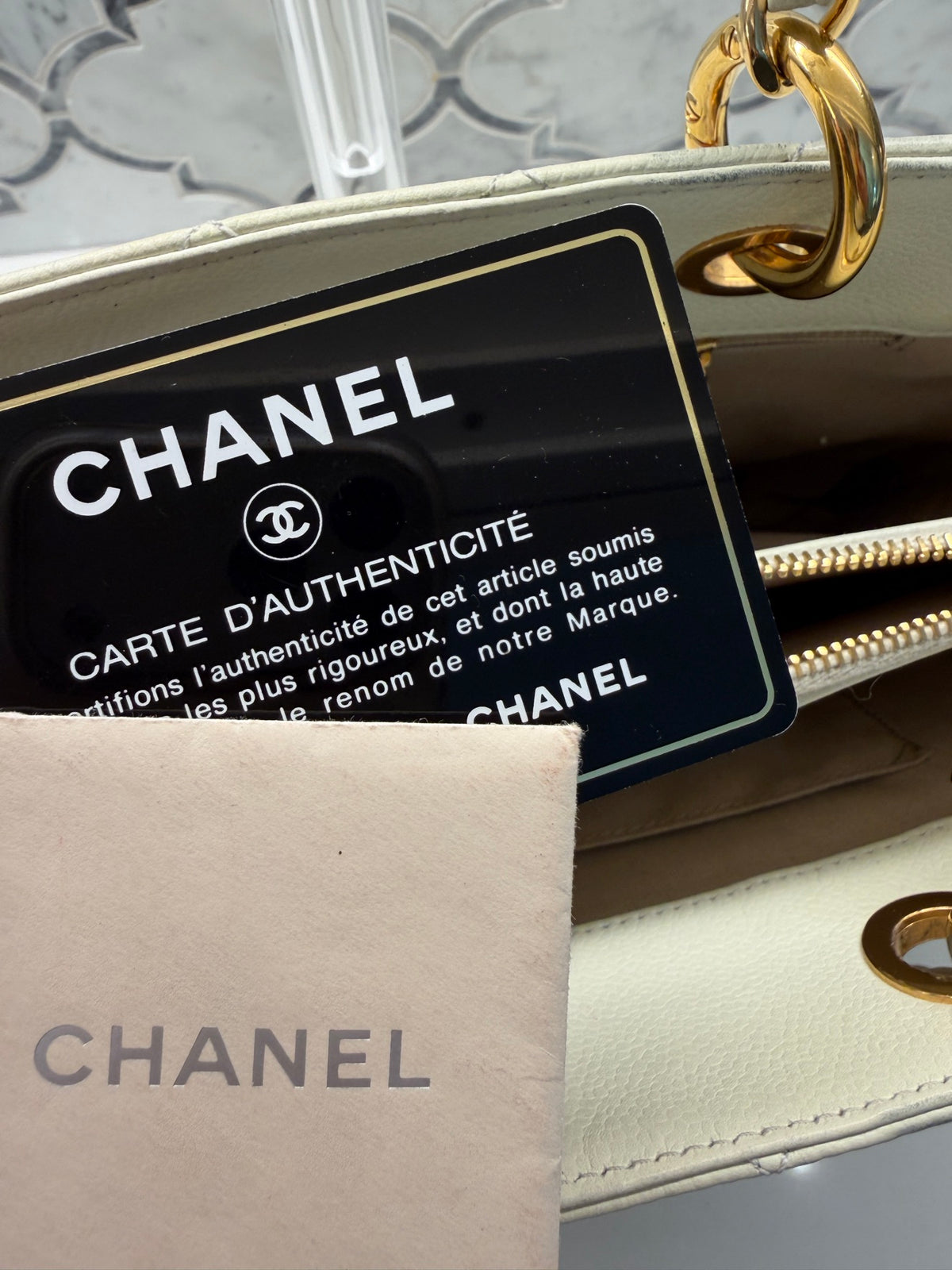 Chanel Shopping Fever Tote — White Quilted Calfskin