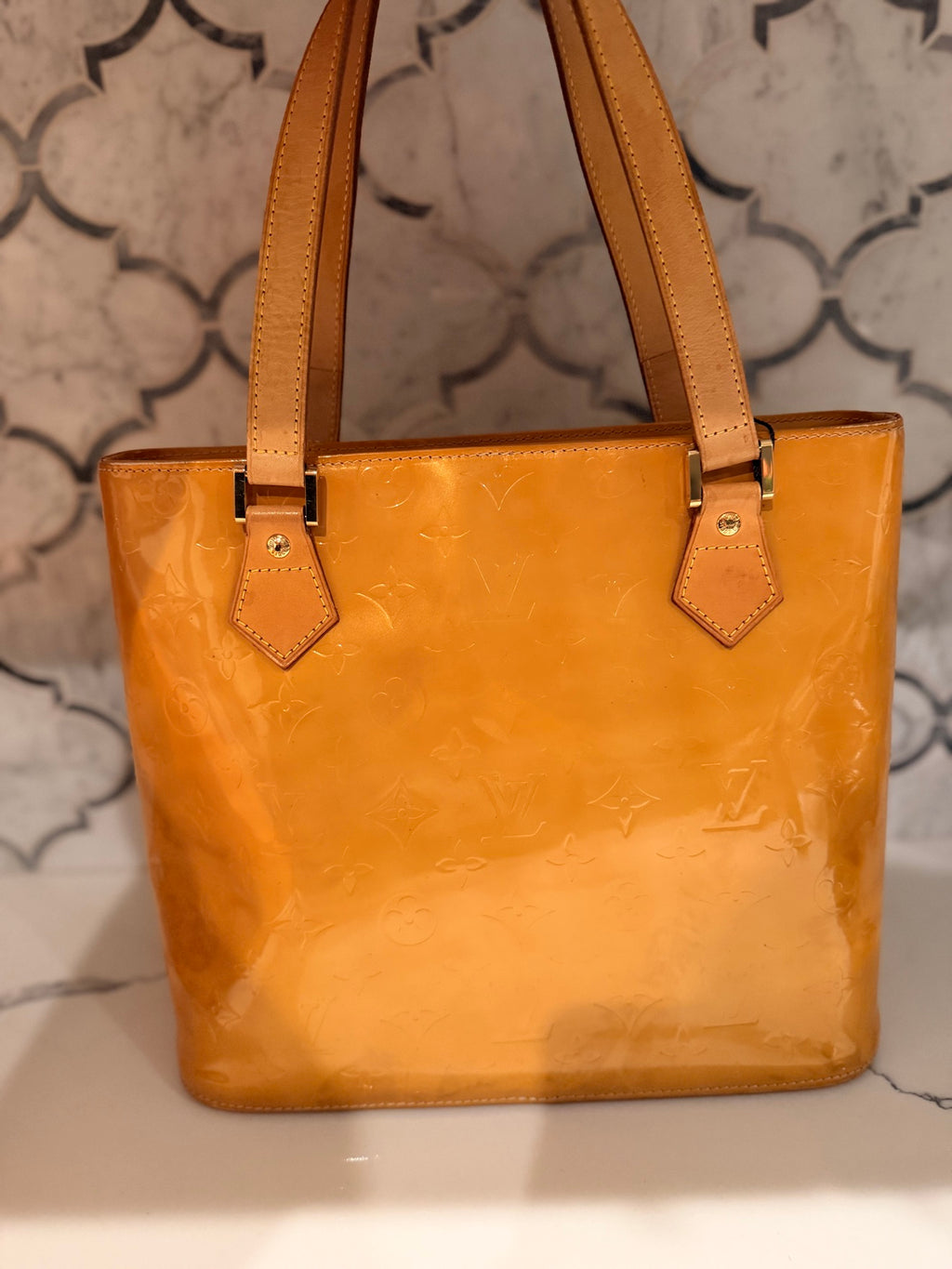 Louis Vuitton Monogram Vernis Houston Tote — Noisette
