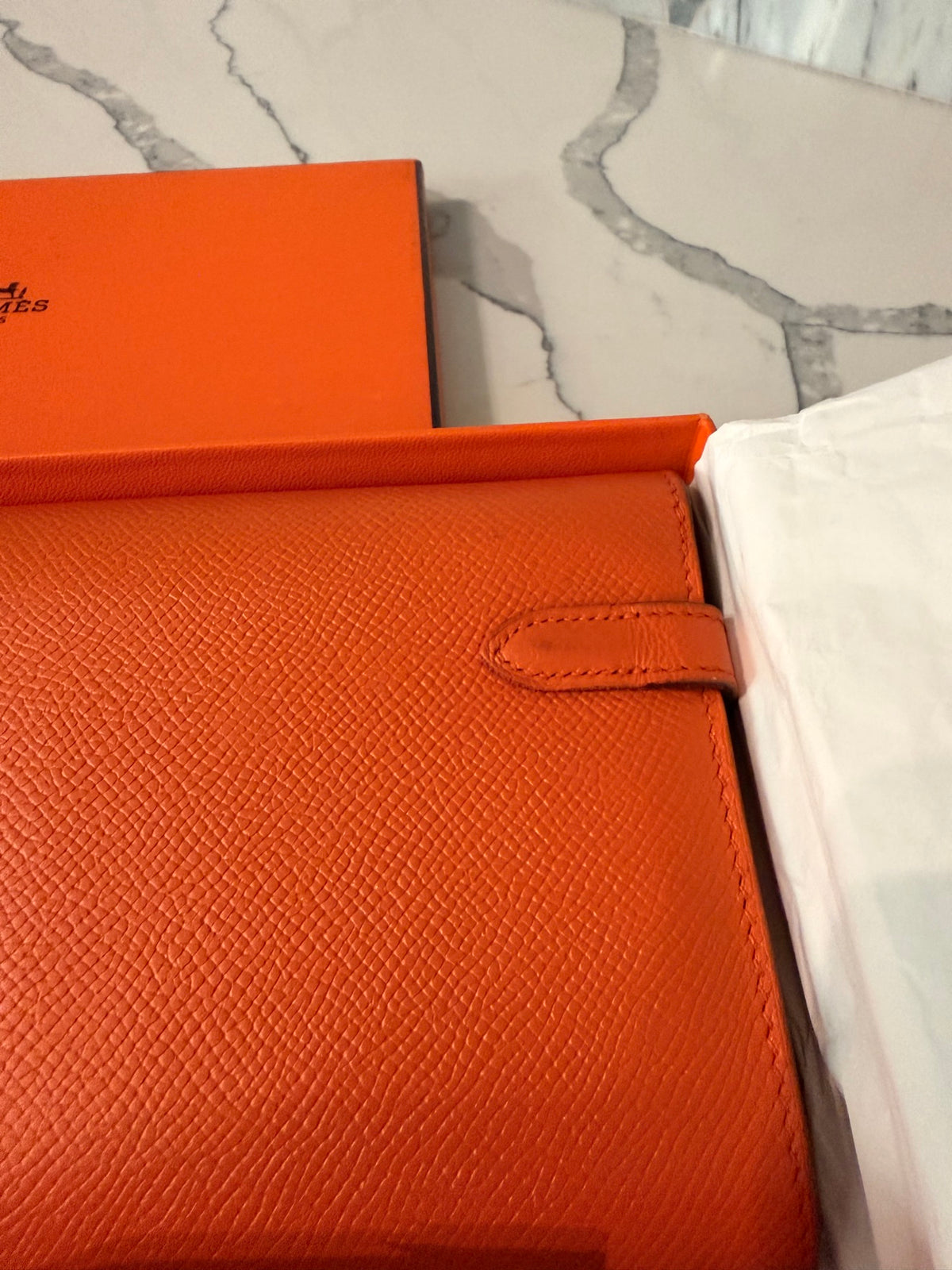 Hermès Kelly Wallet To Go — Orange Epsom