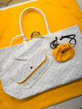 Goyard Saint Louis Tote — White Goyardine with Removable Pouch