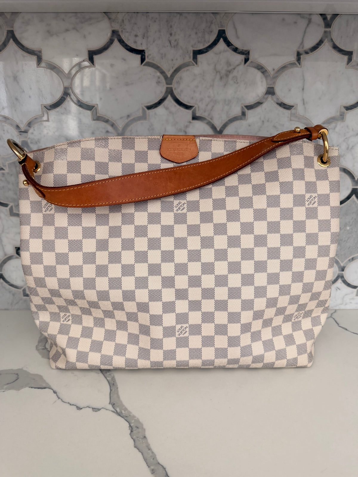 LV Graceful MM Hobo Damier Azur