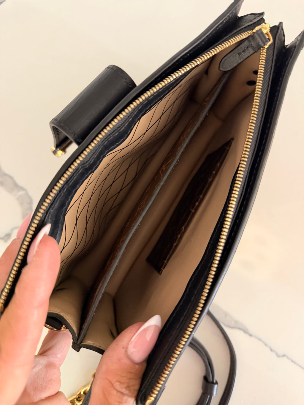 Louis Vuitton Monogram Reverse Trunk Clutch — Black Trim