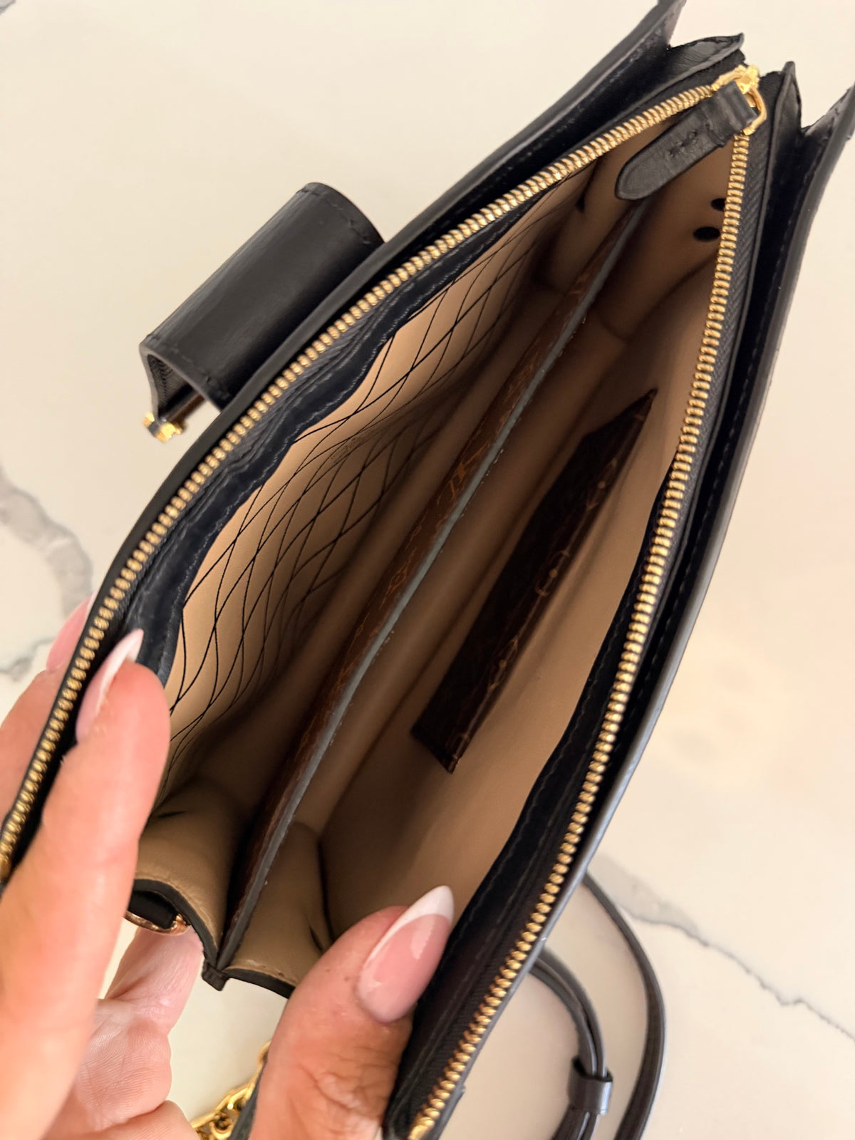 Louis Vuitton Monogram Reverse Trunk Clutch — Black Trim