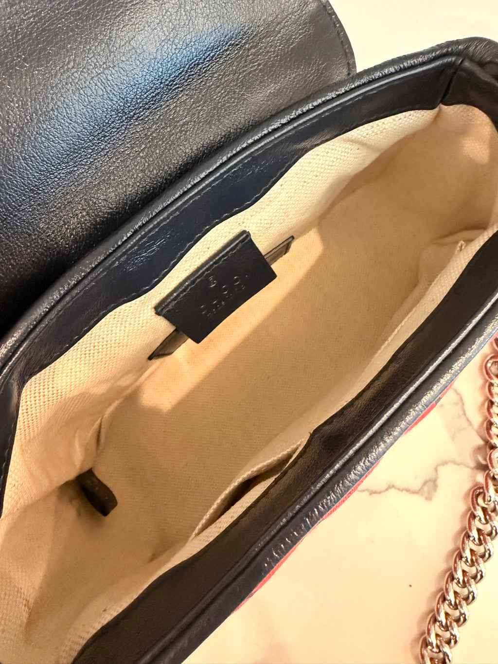 Gucci GG Marmont Small Top Handle Bag — Red GG Canvas