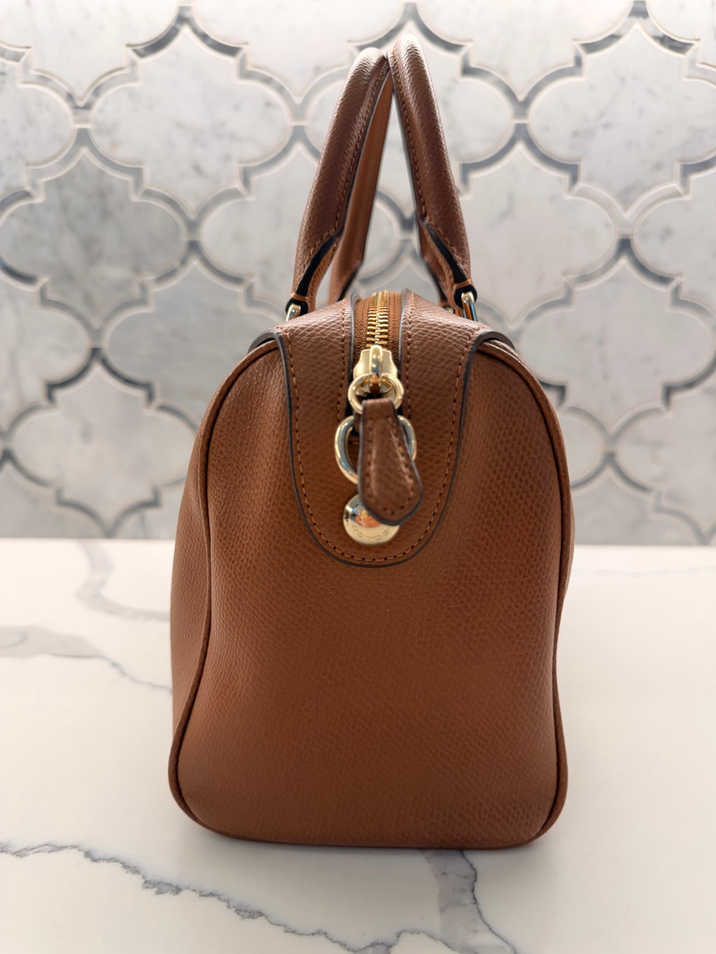 Coach Mini Bennett Satchel — Saddle Brown Crossgrain Leather