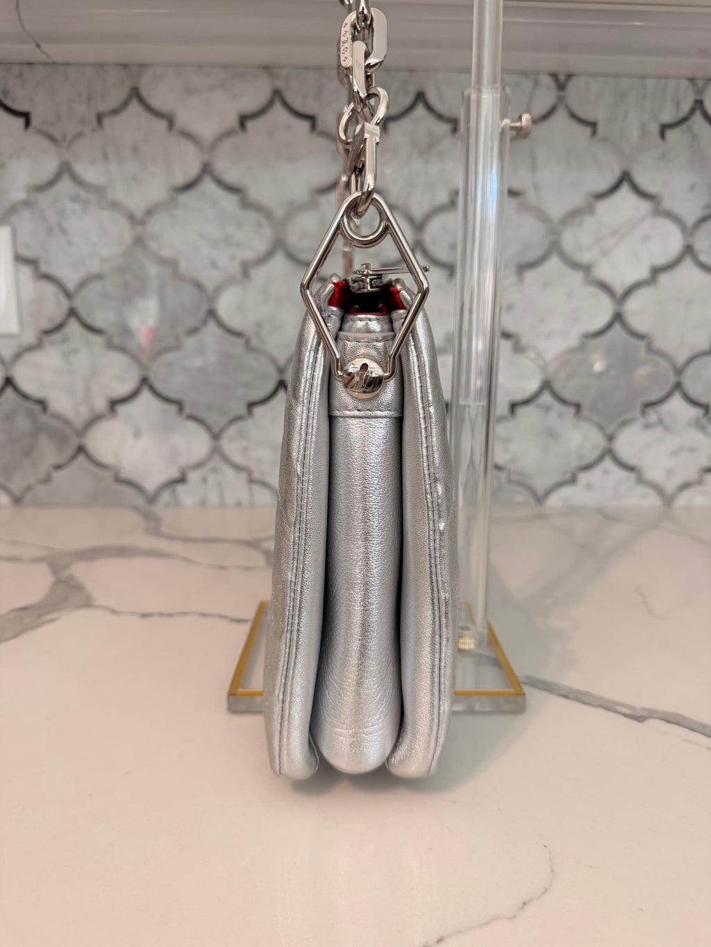 Louis Vuitton Coussin PM Silver Metallic Lambskin