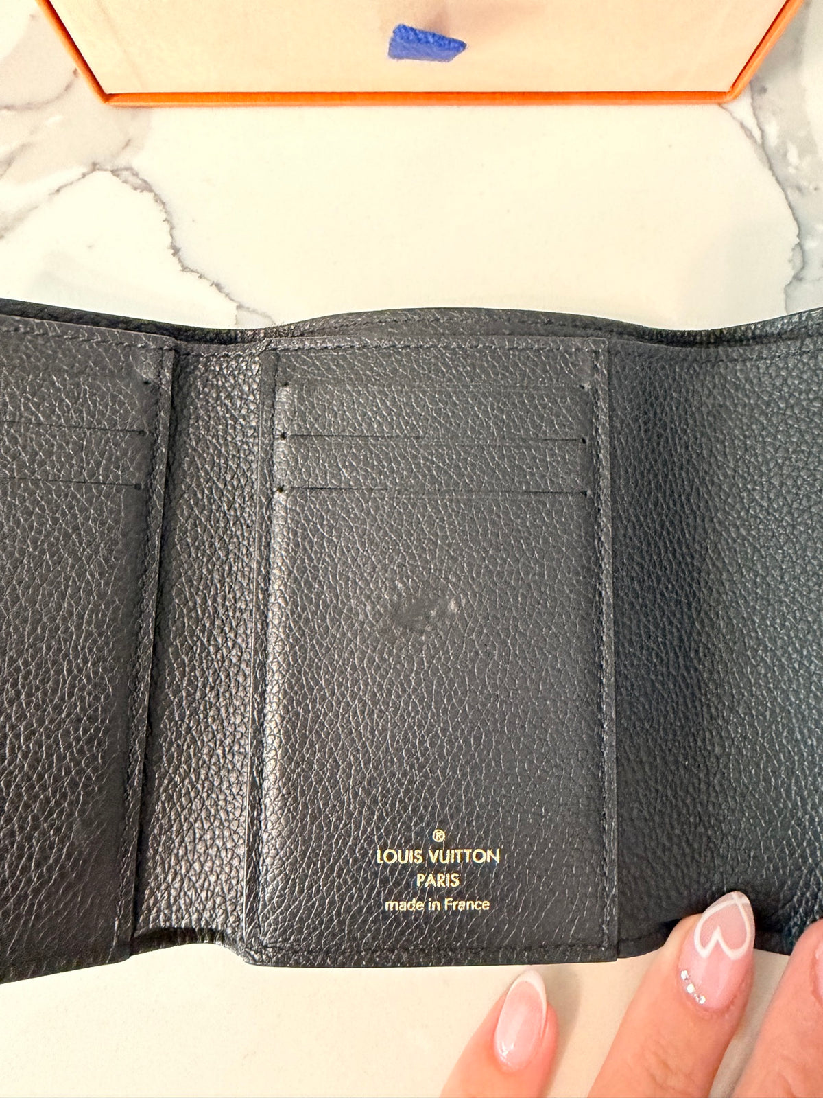 Louis Vuitton Black Monogram Empreinte Victorine Compact Wallet