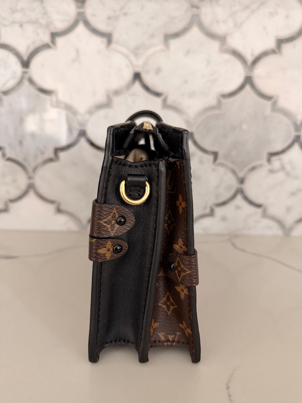 Louis Vuitton Monogram Reverse Trunk Clutch — Black Trim